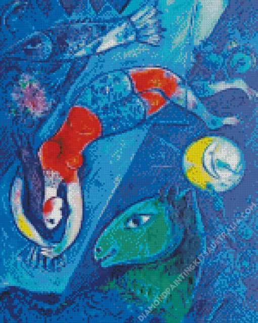 The Blue Circus By Marc Chagall Diamond Painting