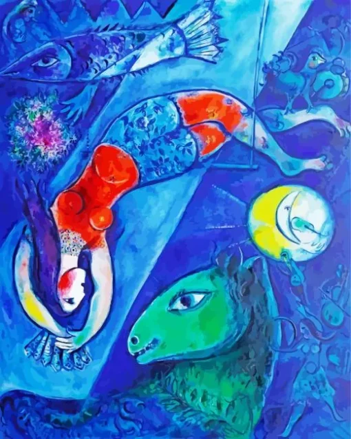 The Blue Circus By Marc Chagall Diamond Painting