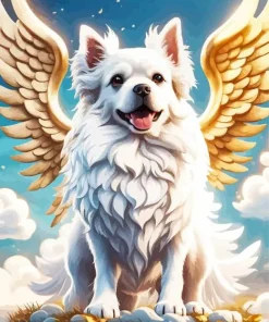 White Dog Angel Art Diamond Painting