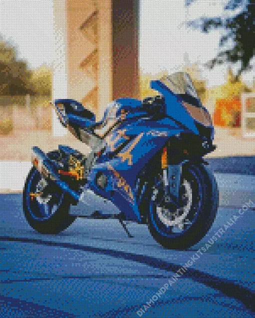 Yamaha Blue Motorbike Diamond Painting