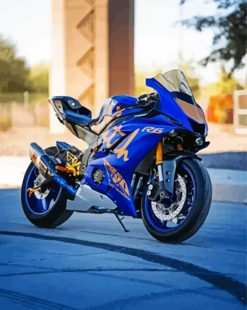 Yamaha Blue Motorbike Diamond Painting