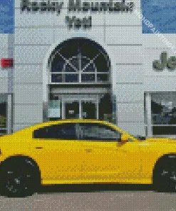 Yellow Dodge Charger Diamond Painting