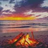 Sea Bonfire At Sunset Diamond Painting