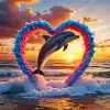 Aesthetic Dolphin Heart Diamond Painting