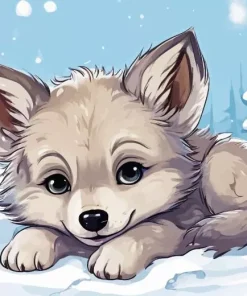 Baby Wolf Diamond Painting