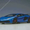 Blue Lamborghini Car Diamond Painting