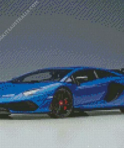 Blue Lamborghini Car Diamond Painting