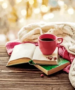 Books And Coffee Cup Diamond Painting