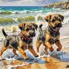 Border Terrier In The Beach Diamond Painting
