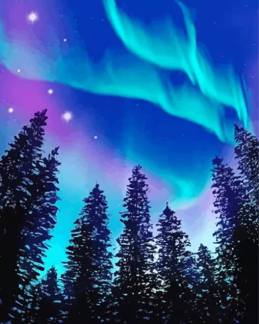 Borealis Trees Diamond Painting