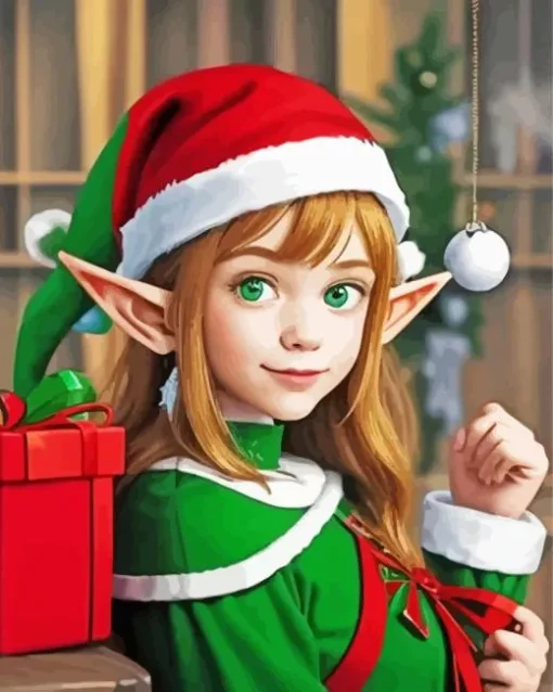 Christmas Elf Girl Diamond Painting