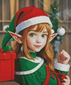 Christmas Elf Girl Diamond Painting