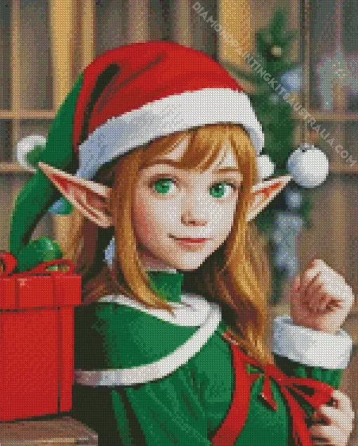 Christmas Elf Girl Diamond Painting
