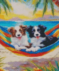 Cool Dog In A Hammock Art Diamond Painting