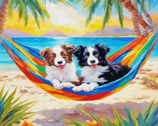 Cool Dog In A Hammock Art Diamond Painting