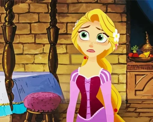 Disappointed Sad Rapunzel Diamond Painting
