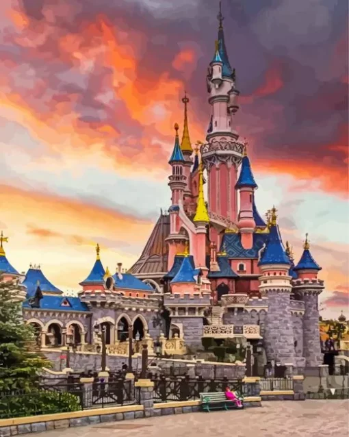 Disney Castle In Paris Art Diamond Painting