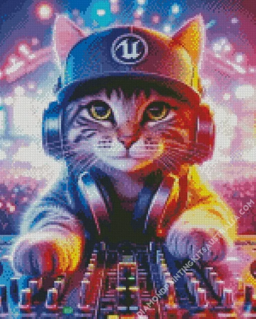 Dj Cat Art Diamond Painting
