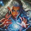Dnd Girl With Spells Diamond Painting