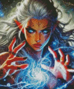 Dnd Girl With Spells Diamond Painting