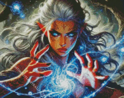 Dnd Girl With Spells Diamond Painting