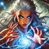 Dnd Girl With Spells Diamond Painting