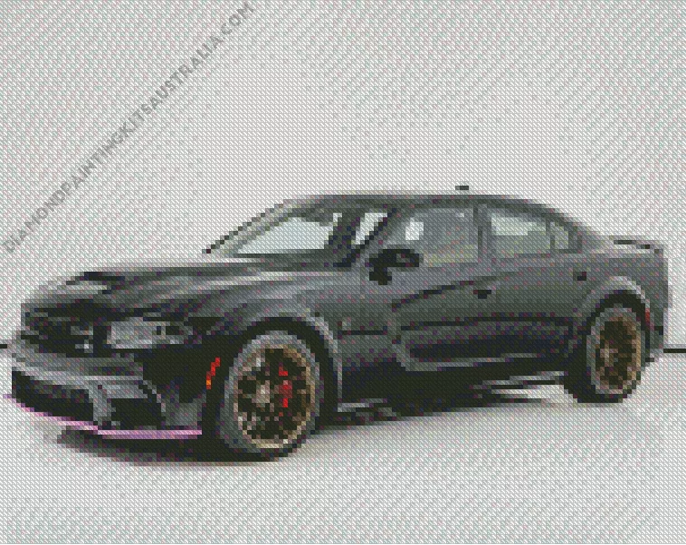 dodge charger black car Diamond By Numbers Dodge Charger Black Car Diamond Painting