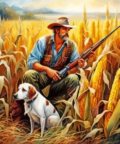 Dog Hunting Diamond Painting