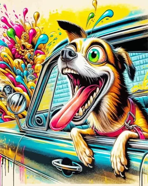 Dog Looking Out Of Window Art Diamond Painting