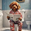 Dog Newspaper Diamond Painting
