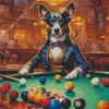 Dog Playing Pool Diamond Painting