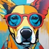 Dog With Glasses Diamond Painting