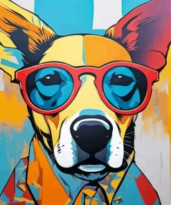 Dog With Glasses Diamond Painting