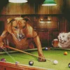 Dogs Around Pool Table Art Diamond Painting