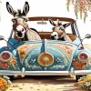 Donkeys And Flowers Diamond Painting