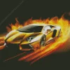 Golden Lamborghini Diamond Painting