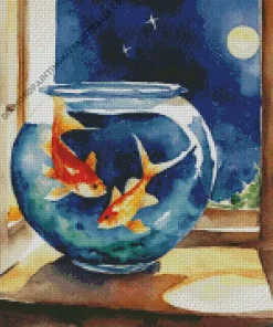 Goldfish In A Bowl Diamond Painting