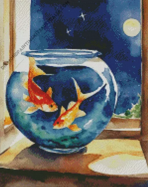 Goldfish In A Bowl Diamond Painting