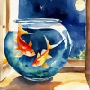 Goldfish In A Bowl Diamond Painting