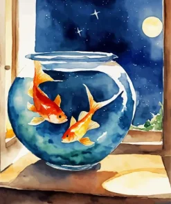 Goldfish In A Bowl Diamond Painting