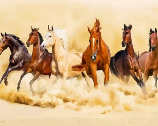 Herd Of Horses Diamond Painting