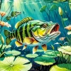Largemouth Bass Fish Diamond Painting
