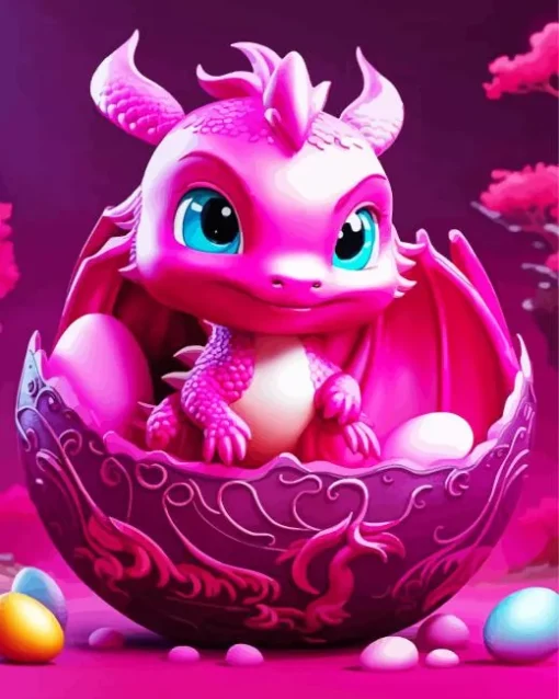 Pink Dragon Diamond Painting