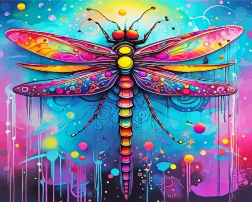 Purple Dragonfly Art Diamond Painting