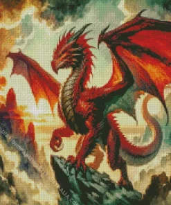 Red Dnd Dragon Art Diamond Painting