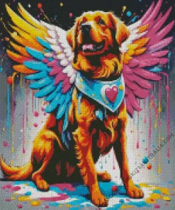 Splashed Dog Angel Diamond Painting
