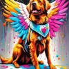 Splashed Dog Angel Diamond Painting