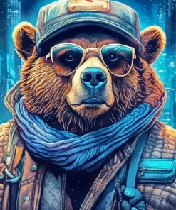 Bear With Glasses Diamond Painting
