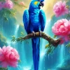 Blue Parrot Diamond Painting
