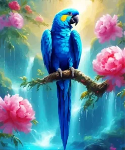 Blue Parrot Diamond Painting